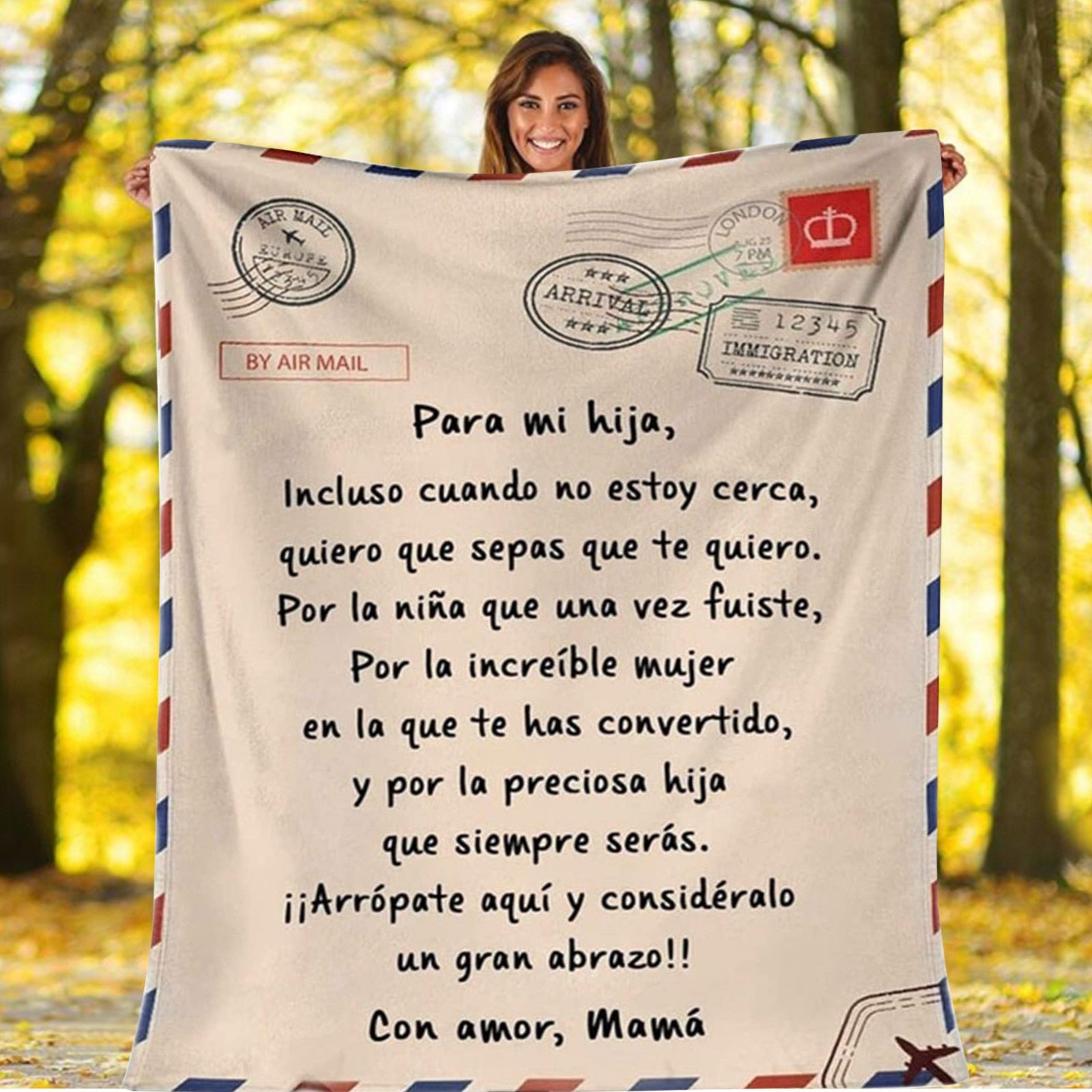 French/Spanish Letter Daughter-Son Love Blanket