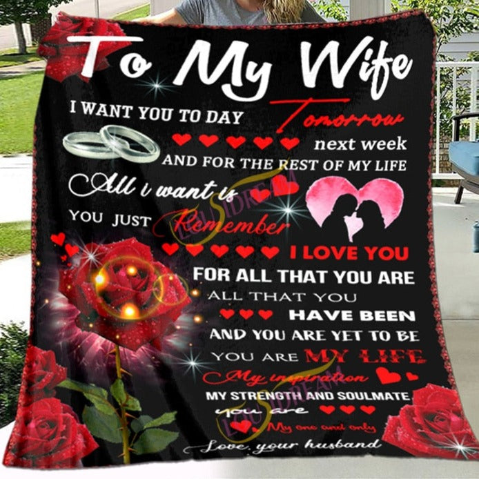 Rose Wife Gift Blanket.