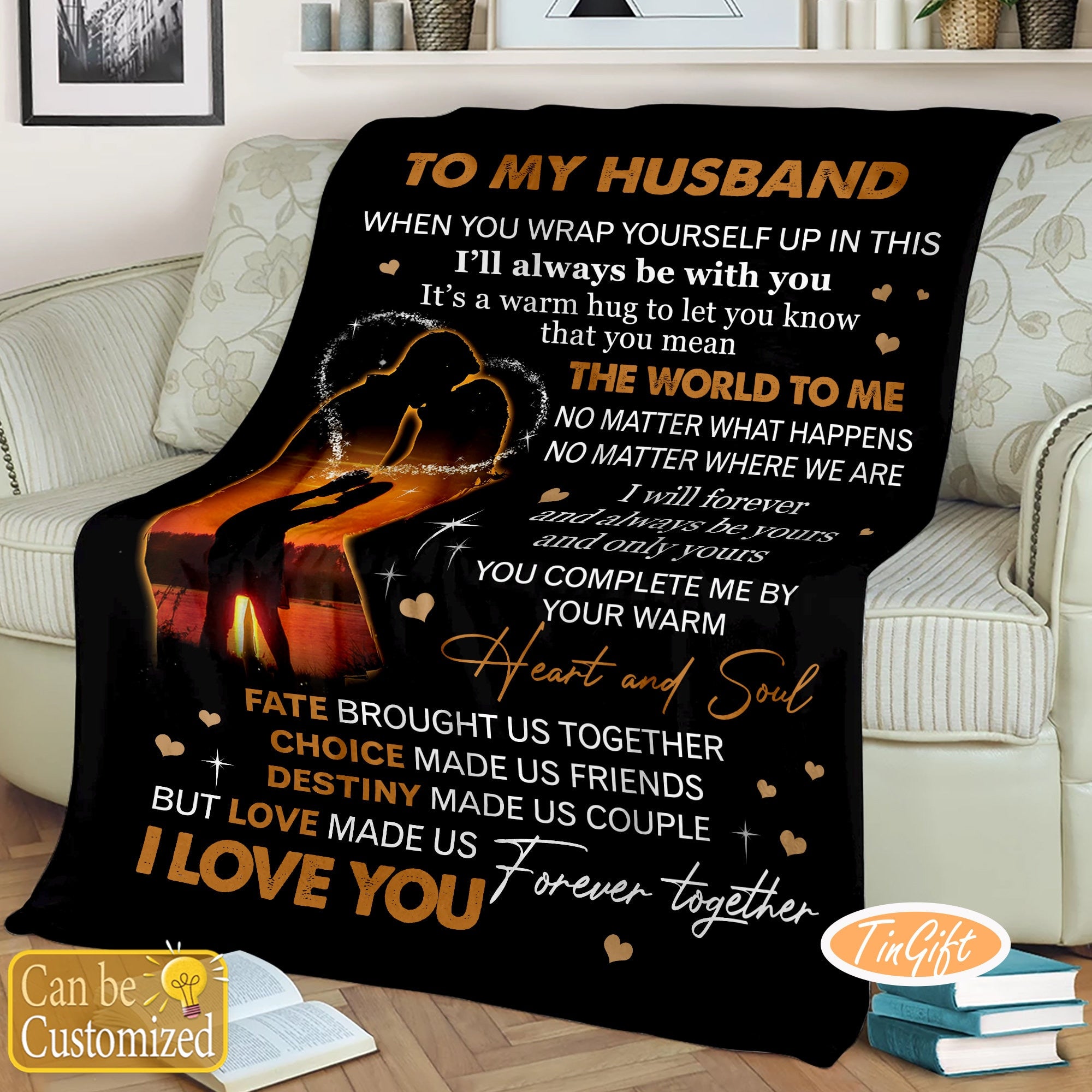 To My Husband I Love You Blanket